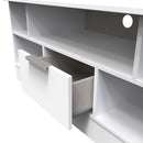 Paris Ready Assembled TV Unit with 1 Drawer  - White Matt & White