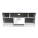 Paris Ready Assembled TV Unit with 1 Drawer  - White Matt & White