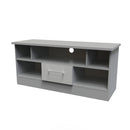 Wellington Ready Assembled TV Unit with 1 Drawer  - Uniform Matt & Dusk Grey