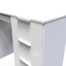 Paris Ready Assembled Double Pedestal Desk with 6 Drawers  - White Matt & White