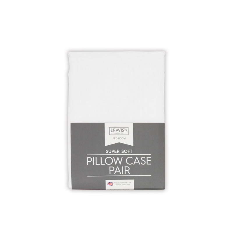 Lewis's Plain Dyed Microfibre Sheet Range - White