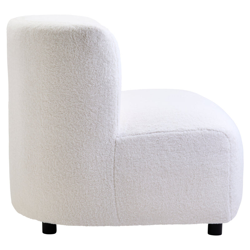 Montreal Ivory Boucle Effect Armless Lounge Chair