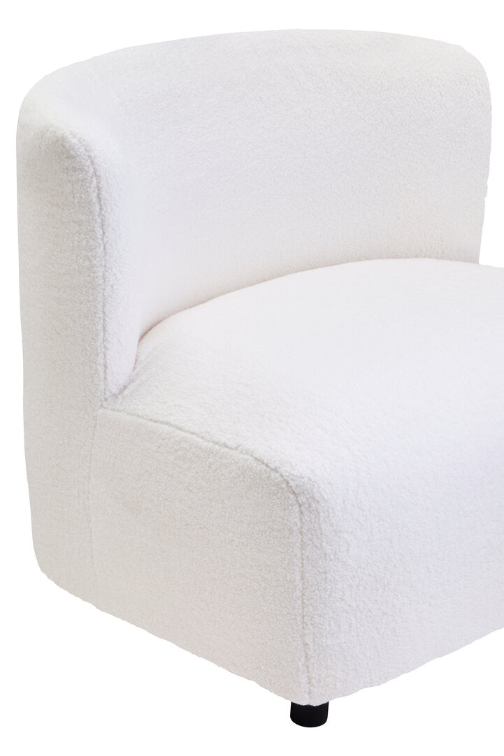 Montreal Ivory Boucle Effect Armless Lounge Chair