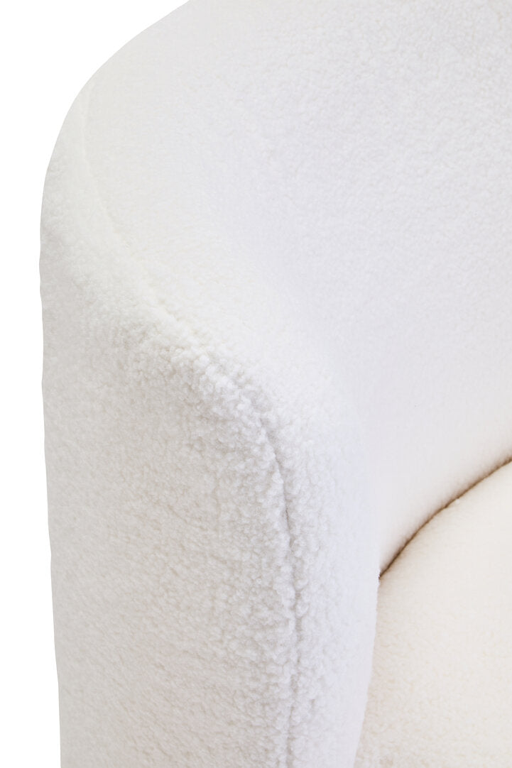 Montreal Ivory Boucle Effect Armless Lounge Chair