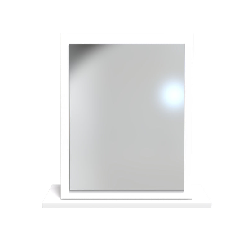 Porto  Dressing Table Mirror  - White Gloss & White