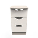 Cairo Ready Assembled Bedside Table with 3 Drawers  - Kashmir Gloss & Kashmir