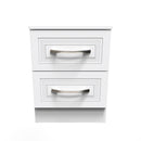 Dakar Ready Assembled Bedside Table with 2 Drawers  - Signature White