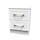 Dakar Ready Assembled Bedside Table with 2 Drawers  - Signature White