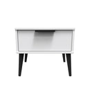 Helsinki Ready Assembled Bedside Table with 1 Drawer  - White Matt