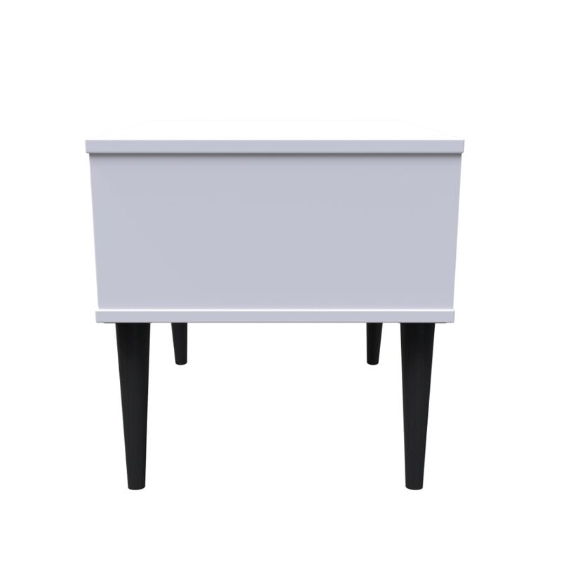 Helsinki Ready Assembled Bedside Table with 1 Drawer  - White Matt