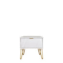 Harare Ready Assembled Bedside Table with 1 Drawer  - Marble