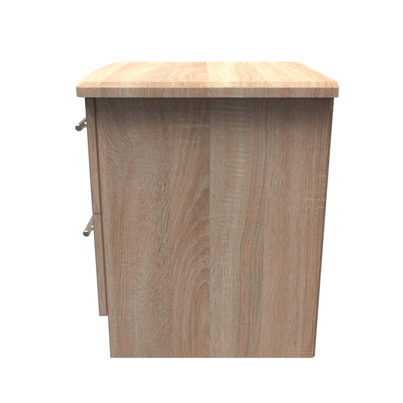 Sofia Ready Assembled Bedside Table with 2 Drawers  - Bardolino Oak