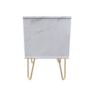 Harare Ready Assembled Bedside Table with 2 Drawers  - Marble