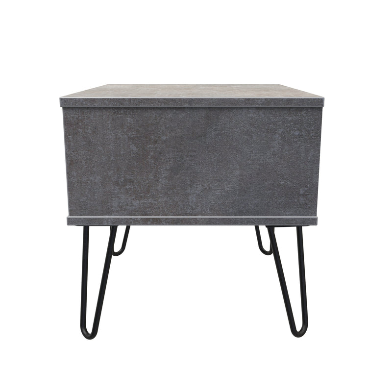 Haiti Ready Assembled Bedside Table with 1 Drawer  - Pewter