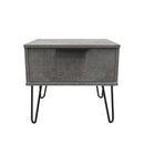 Haiti Ready Assembled Bedside Table with 1 Drawer  - Pewter