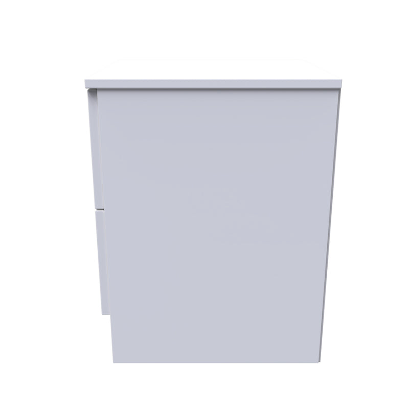 Paris Ready Assembled Bedside Table with 2 Drawers  - White Matt