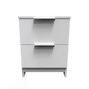 Paris Ready Assembled Bedside Table with 2 Drawers  - White Matt