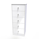 Porto Ready Assembled Tallboy Chest of Drawers with 5 Drawers  - White Matt