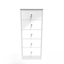 Porto Ready Assembled Tallboy Chest of Drawers with 5 Drawers  - White Matt