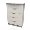 Cairo Ready Assembled Chest of Drawers with 5 Drawers  - Kashmir Gloss & Kashmir