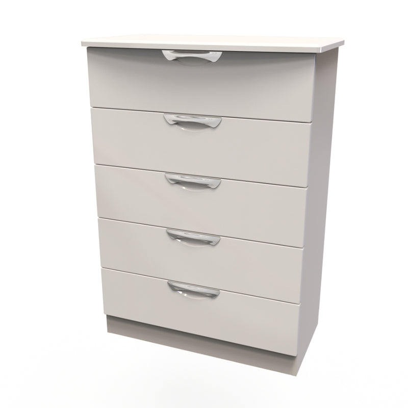 Cairo Ready Assembled Chest of Drawers with 5 Drawers  - Kashmir Gloss & Kashmir