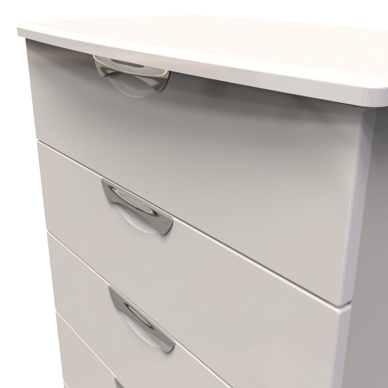 Cairo Ready Assembled Chest of Drawers with 5 Drawers  - Kashmir Gloss & Kashmir