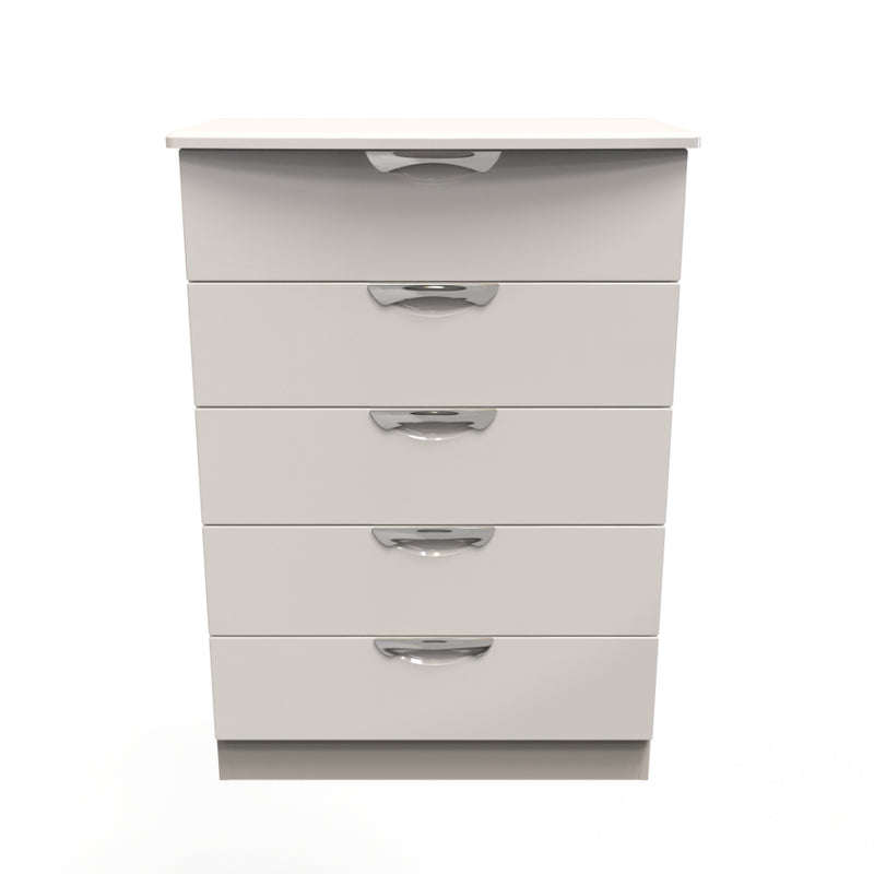 Cairo Ready Assembled Chest of Drawers with 5 Drawers  - Kashmir Gloss & Kashmir