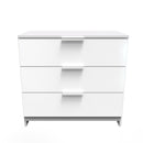 Paris Ready Assembled Chest of Drawers with 3 Drawers  - White Matt