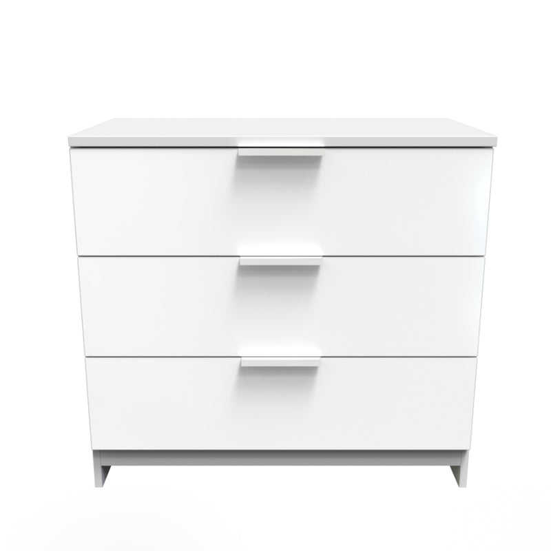 Paris Ready Assembled Chest of Drawers with 3 Drawers  - White Matt