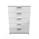 Paris Ready Assembled Chest of Drawers with 5 Drawers  - White Matt