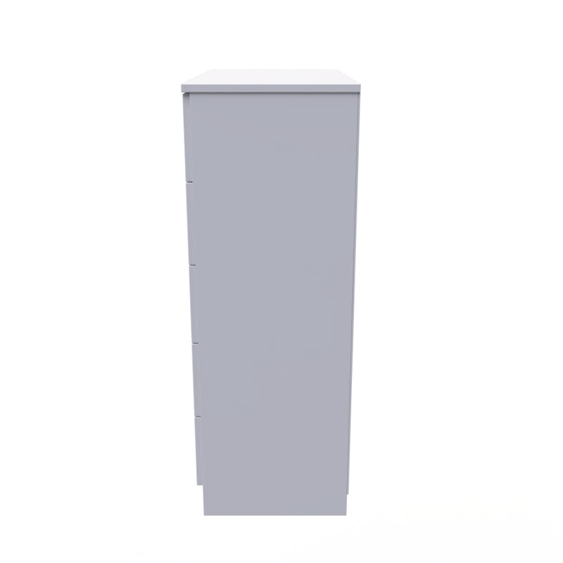 Paris Ready Assembled Chest of Drawers with 5 Drawers  - White Matt
