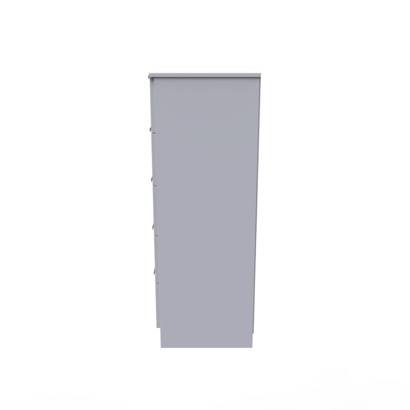 Paris Ready Assembled Tallboy Chest of Drawers with 5 Drawers  - White Matt