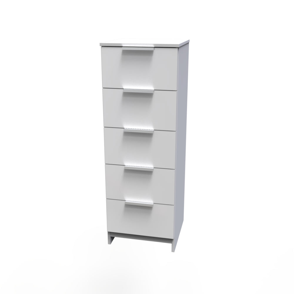 Paris Ready Assembled Tallboy Chest of Drawers with 5 Drawers White