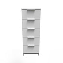 Paris Ready Assembled Tallboy Chest of Drawers with 5 Drawers  - White Matt