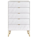 Harare Ready Assembled Chest of Drawers with 5 Drawers  - Marble