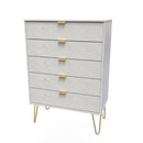 Harare Ready Assembled Chest of Drawers with 5 Drawers  - Marble