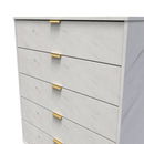 Harare Ready Assembled Chest of Drawers with 5 Drawers  - Marble