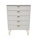 Harare Ready Assembled Chest of Drawers with 5 Drawers  - Marble