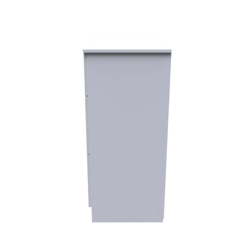 Paris Ready Assembled Deep Chest of Drawers with 3 Drawers  - White Matt