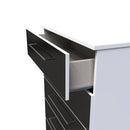 Wellington Ready Assembled Chest of Drawers with 5 Drawers  - Black Matt & White