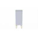 Glitz Ready Assembled Tallboy Chest of Drawers with 5 Drawers  - White Matt & White