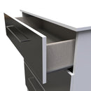 Wellington Ready Assembled Deep Chest of Drawers with 3 Drawers  - Black Gloss & White