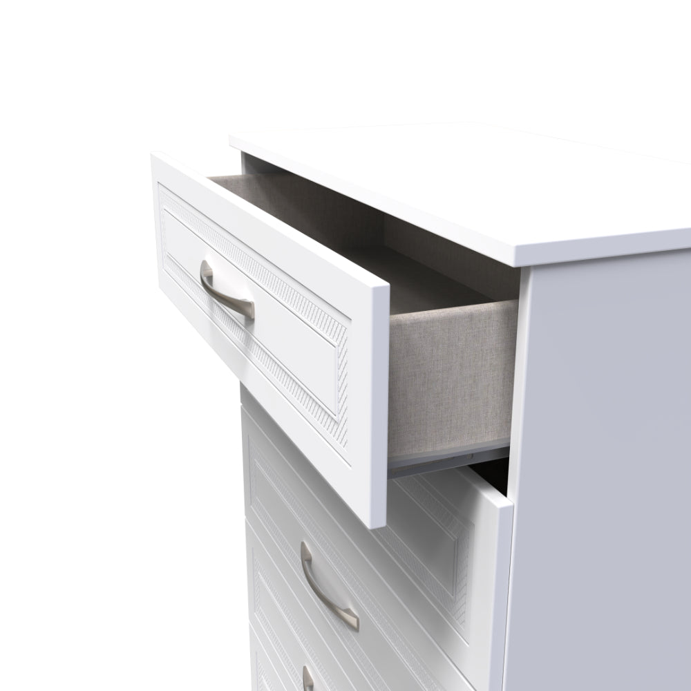 Dakar Ready Assembled Chest of Drawers with 5 Drawers - Signature Whit