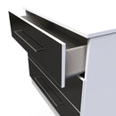 Wellington Ready Assembled Chest of Drawers with 3 Drawers  - Black Matt & White