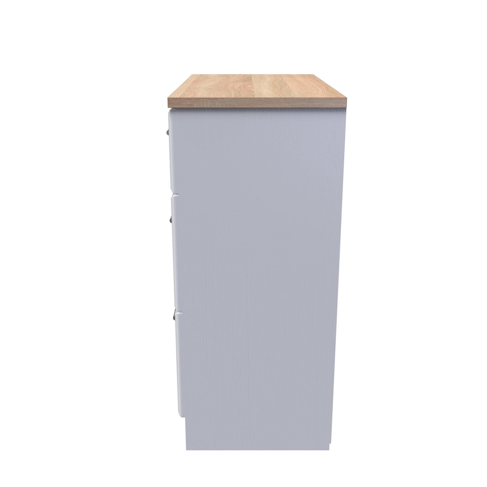 Deep Drawer Side View Kingston Ready Assembled Deep Chest of Drawers with 3 Drawers - White