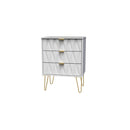Glitz Ready Assembled Chest of Drawers with 3 Drawers  - White Matt & White