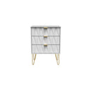 Glitz Ready Assembled Chest of Drawers with 3 Drawers  - White Matt & White