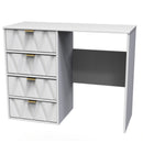 Glitz Ready Assembled Dressing Table with 4 Drawers  - White Matt & White