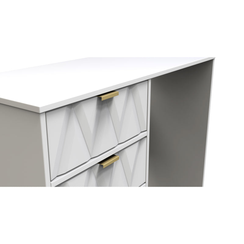 Glitz Ready Assembled Dressing Table with 4 Drawers  - White Matt & White