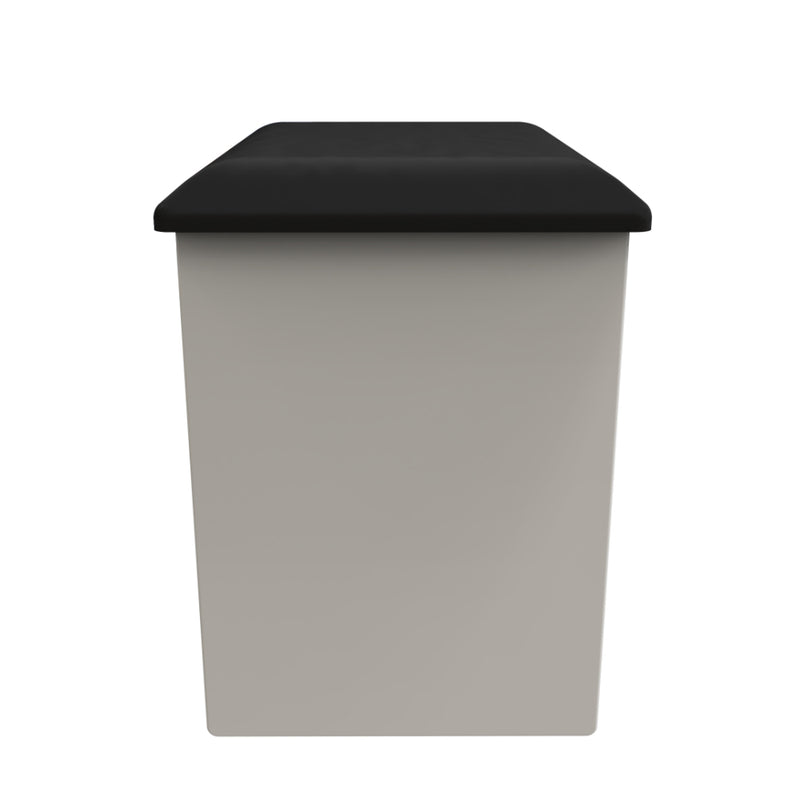 Wellington Ready Assembled Dressing Table Stool  - Black Matt & White